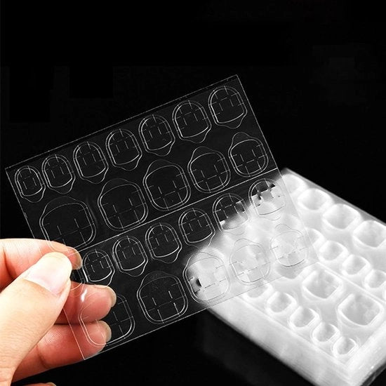 Stickers per unghie 960 pezzi - Stickers per unghie doppie adesive - Decorazione per manicure - Facili da usare - Adatti per false unghie - 12 misure - Strisce per unghie