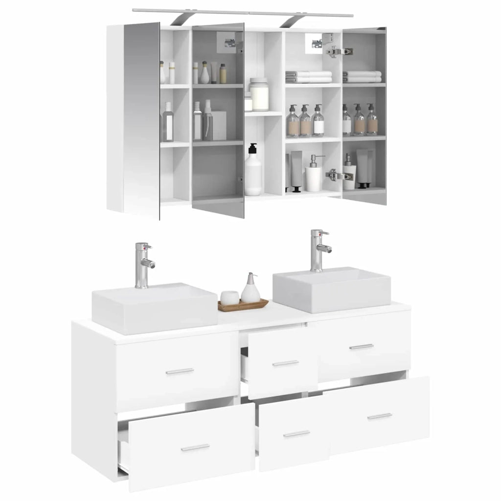 Set di mobili per il bagno 4 pcs Bianco 3406815