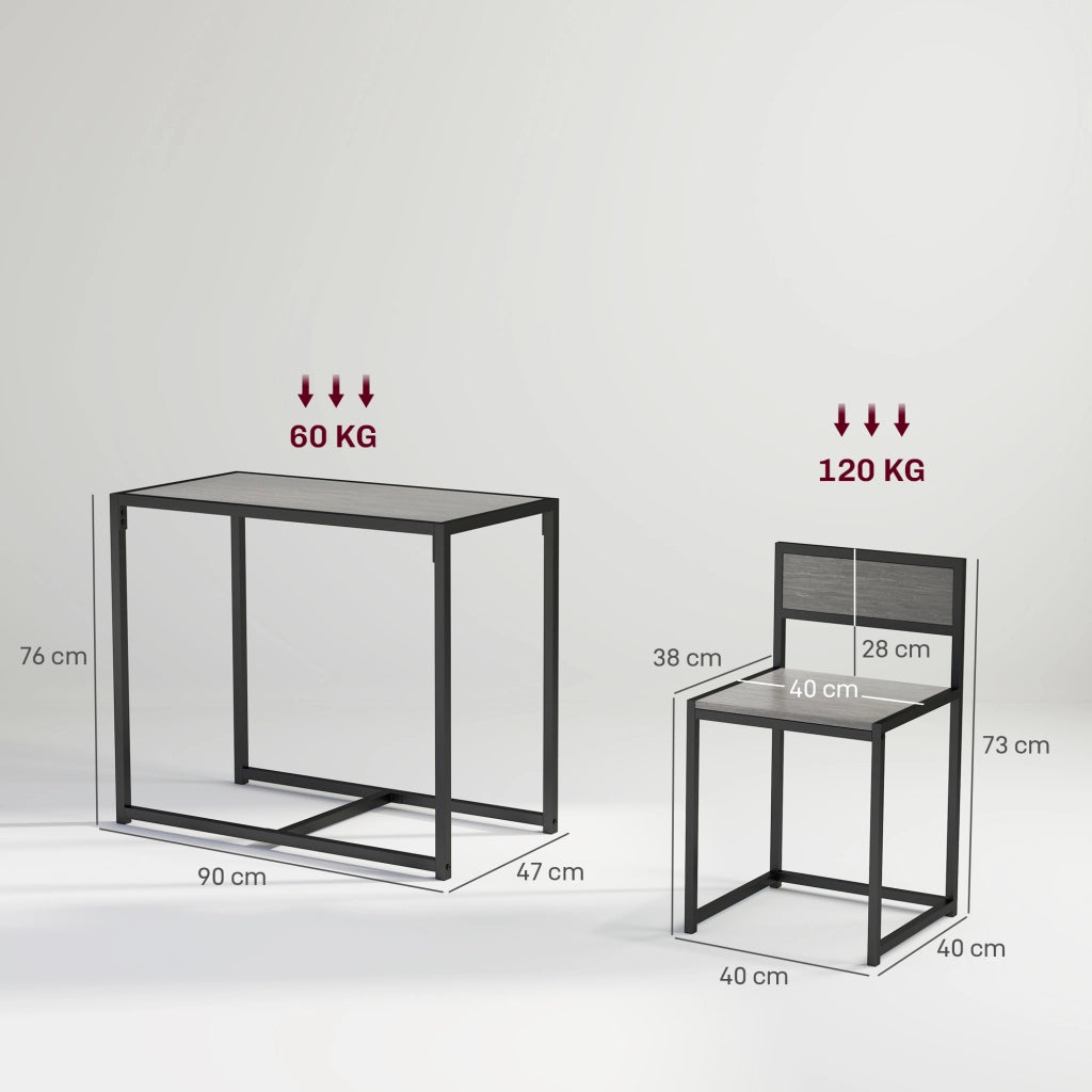 Set tavolo da bar ¨C zephmum ¨C 90x47x76 cm, grigio