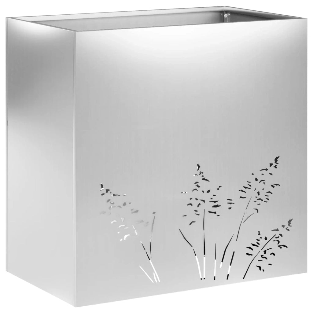 Vaso da giardino 2 pz Argento 50 x 30 x 49 cm Acciaio zincato 8005817