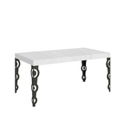 Tavolo allungabile 140/400x90 cm Karamay Premium bianco frassino gambe antracite