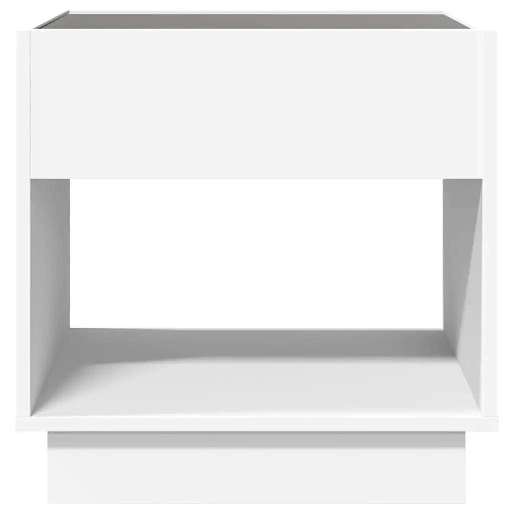 Comodino con LED Infinity Bianco 50x50x50 cm