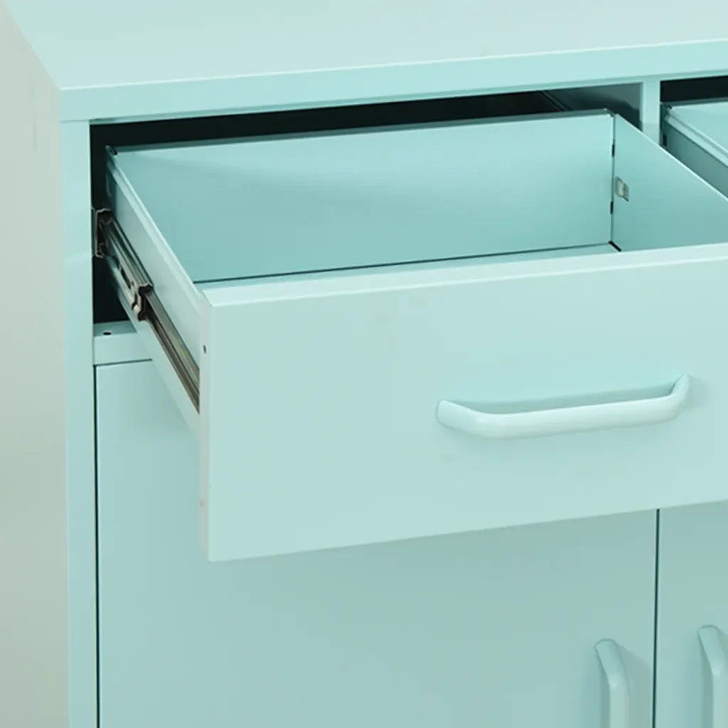 Mobile contenitore moderno con cassetti estraibili 80 x 35 x 101,5 cm acciaio color menta 02_0046849