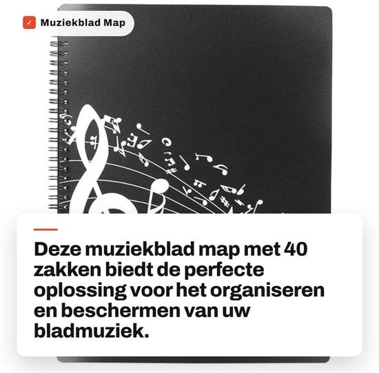 Foglio musicale impermeabile - Foglio musicale per fogli musicali - 40 borse A4 - Materiale ABS - Adatto per pianoforte/chitarra - Progetto compattabile