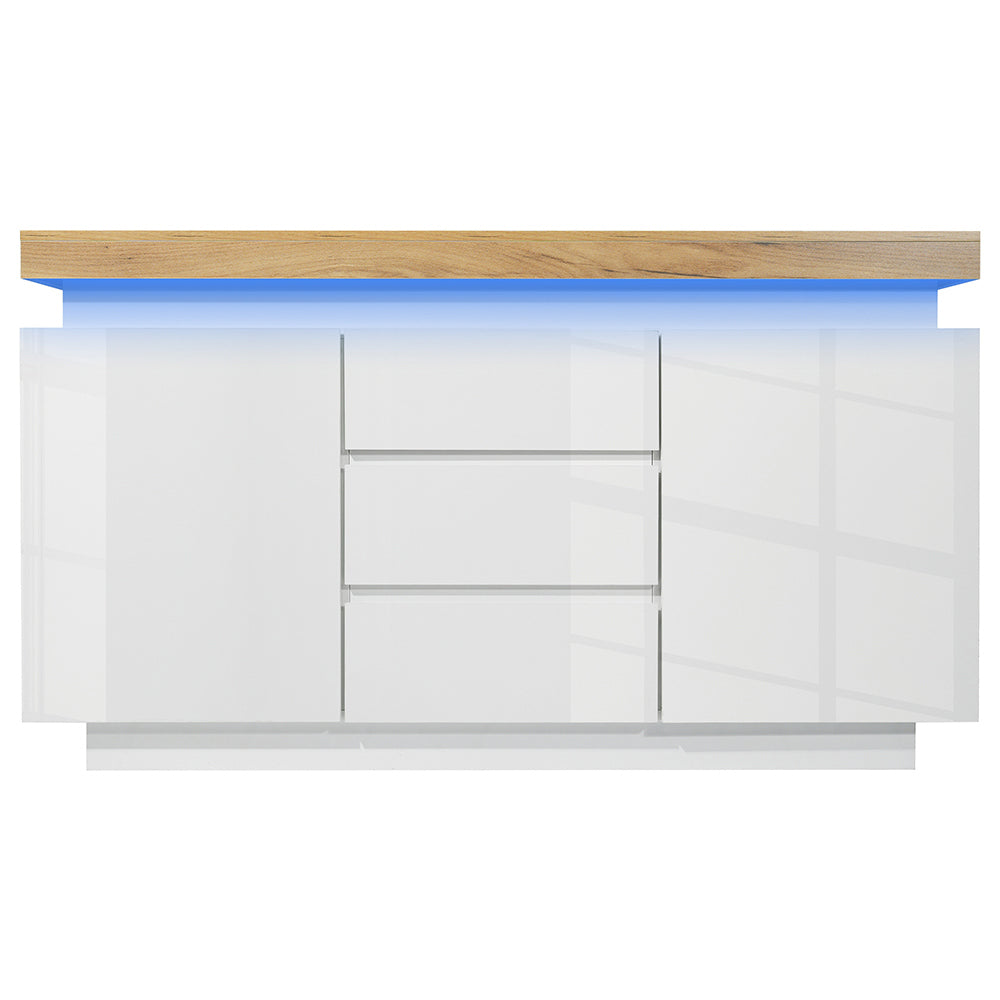 Buffet con illuminazione LED - Xylo - 81x140x39 cm - Bianco - Controllo App