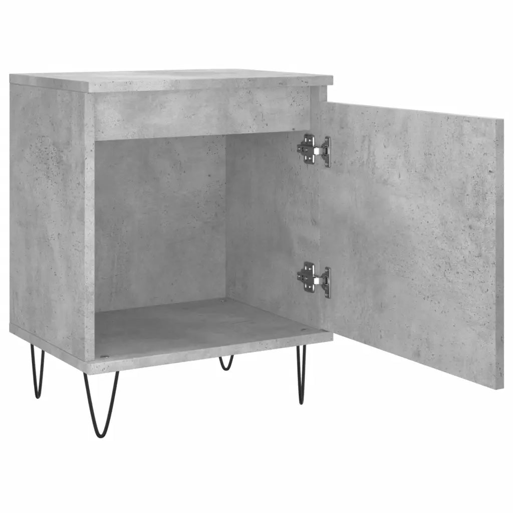Set di 2 Comodini | Armadio da Notte | Mobiletto da notte Grigio Cemento 40x30x50 cm in Legno Multistrato
