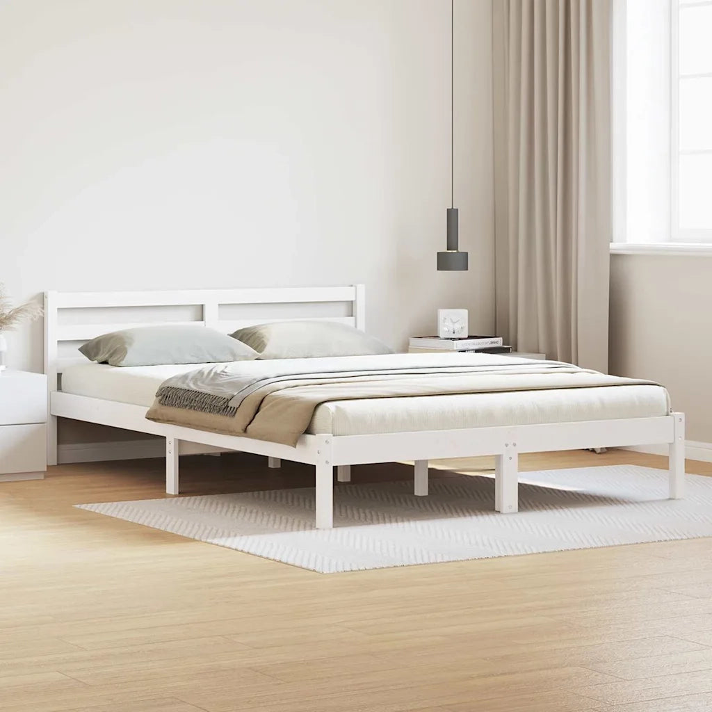 Struttura del letto con testiera Bianco 225,5 x 145,5 x 69,5 cm 869781