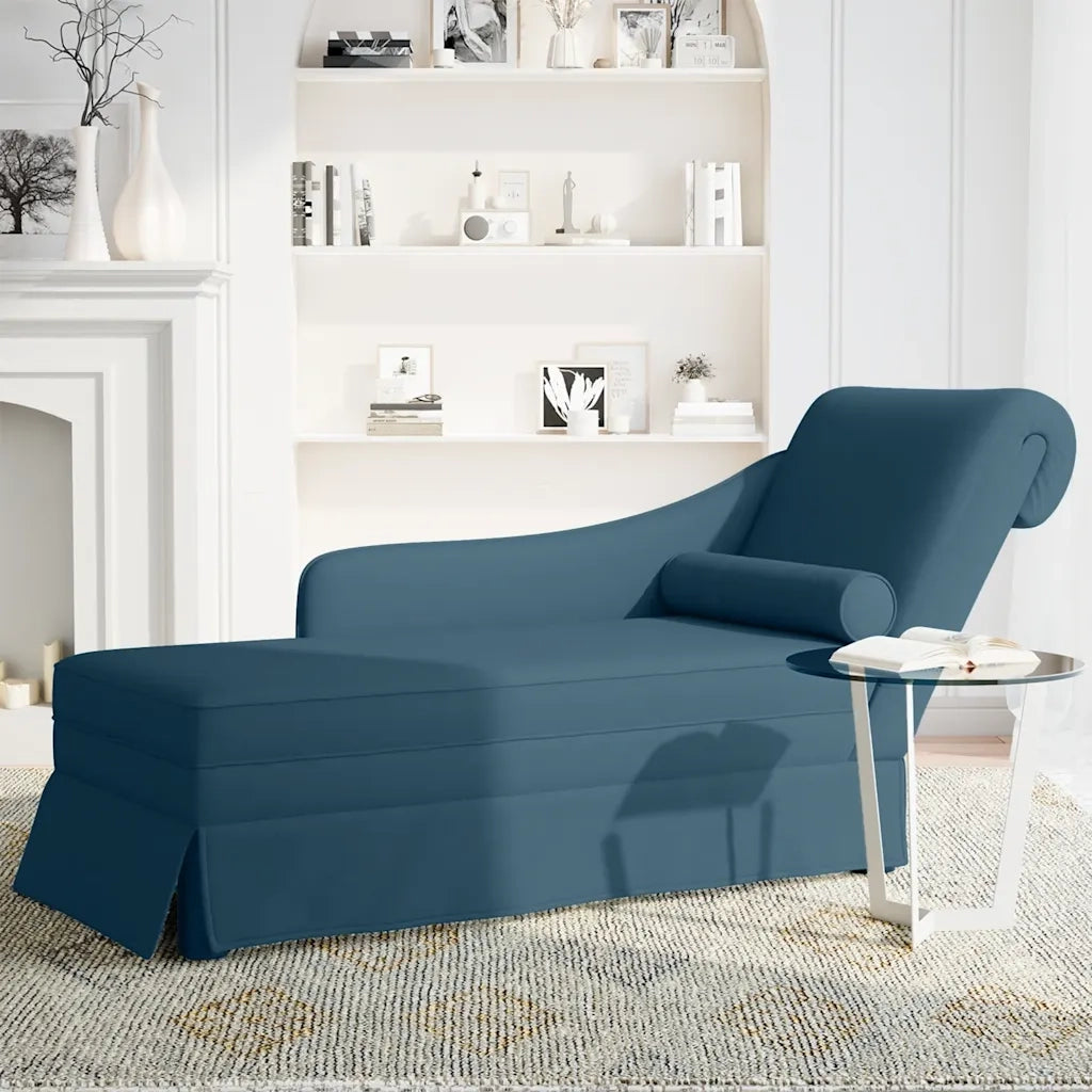 vidaXL Sdraio con Capezzale e Bracciolo Destro in Velluto Blu