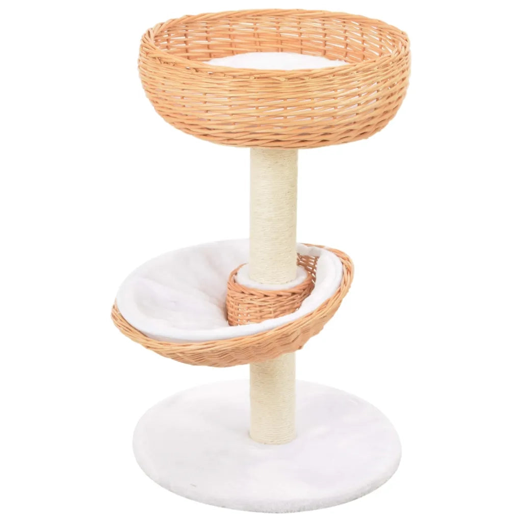 Albero per Gatti con Tiragraffi in Legno di Salice Naturalecod mxl 104924