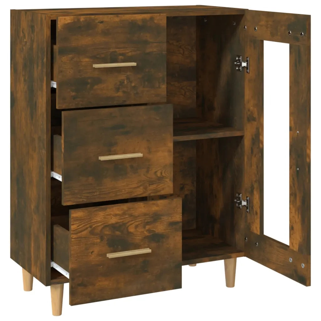 Credenza-Buffet-Armadio da cucina Rovere Fumo 69,5x34x90 cm in Legno Multistrato 112142
