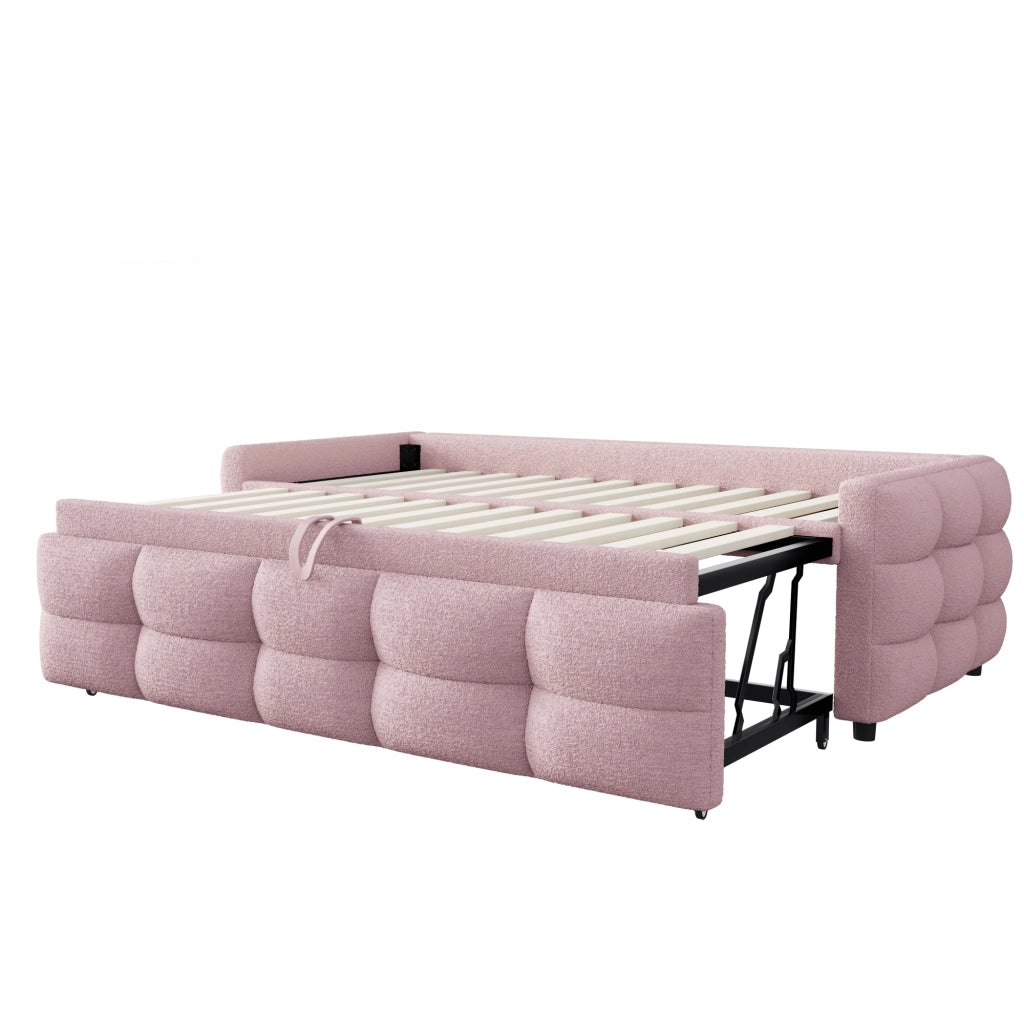 DESMIU Litto scomparsa 90/180 × 190 cm 2 posti con letto supplementare, senza materasso, Teddy, rosa