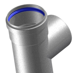 Tee in alluminio pressofuso l 186 mm d80 m-m-f per intubamento canne fumarie