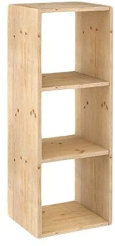 SCAFFALE NEGOZIO CASA KIT CUBO 3 P. DINAMIC CM.33x36x105H LEGNO CHIARO