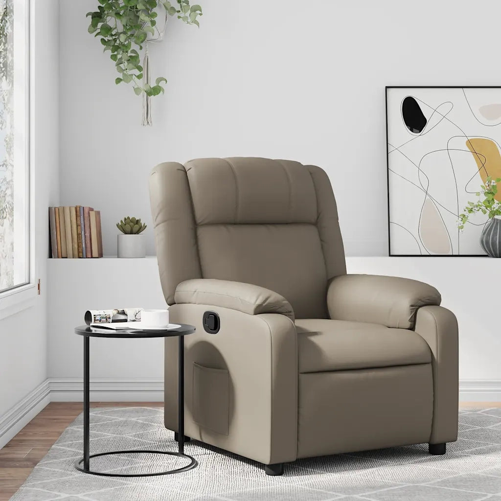 Divano Sedia-Poltrona Reclinabile Cappuccino in Similpelle 951320
