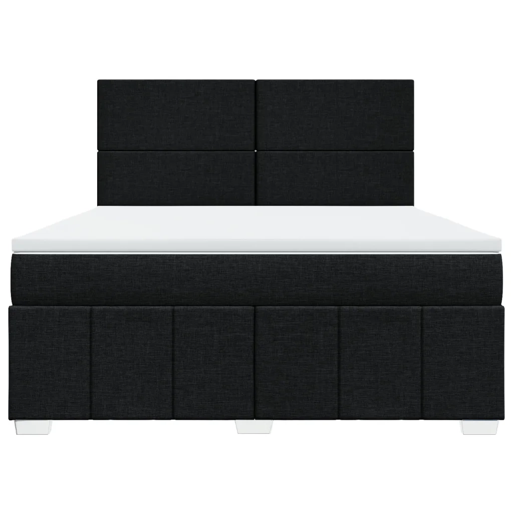Giroletto a Molle con Materasso Nero 180x200 cm in Tessuto