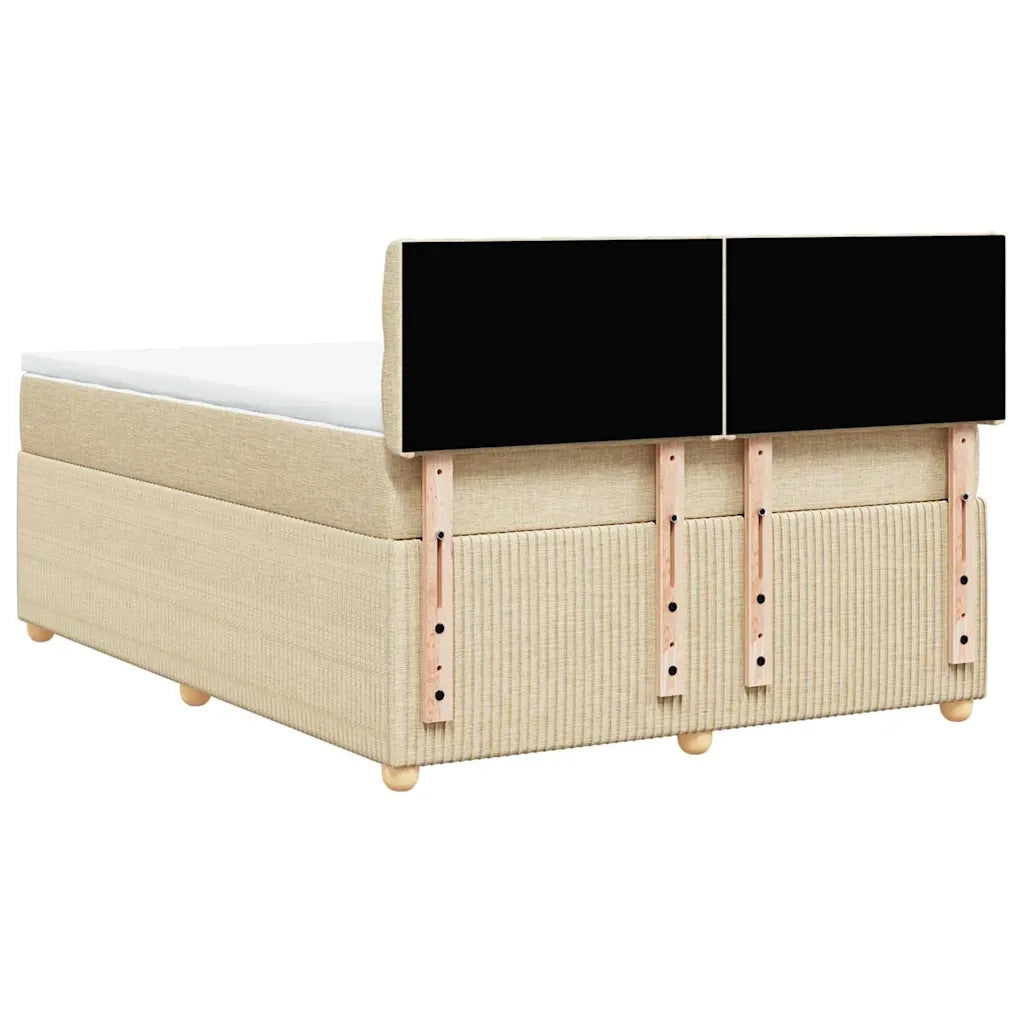 Giroletto a Molle con Materasso Crema 160x200 cm in Tessuto 3287519