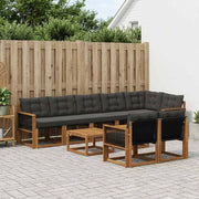 Set di divani da esterno 9 pz Naturale e Nero 3382048
