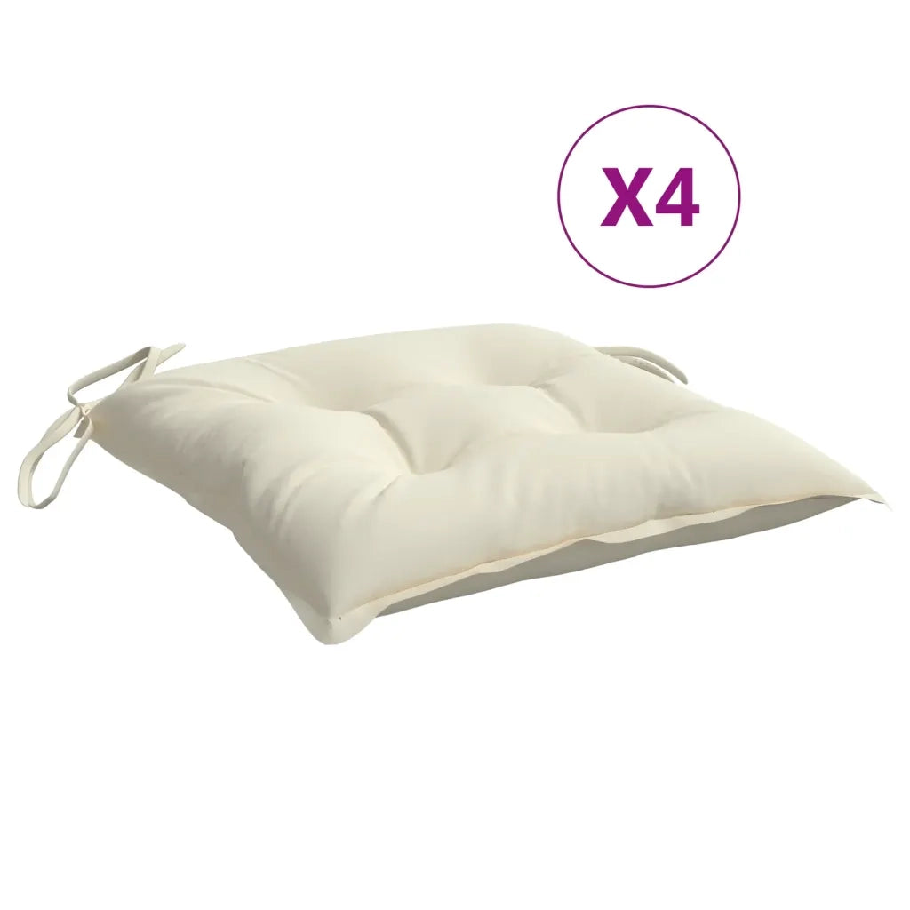 Cuscini per Sedia 4pz Bianco Crema 40x40x7 cm in Tessuto Oxford 361457