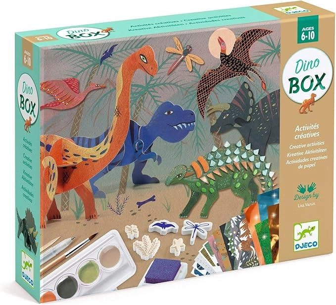 Kit attivita creative Dino Box,Djeco,Eta 6-10 anni