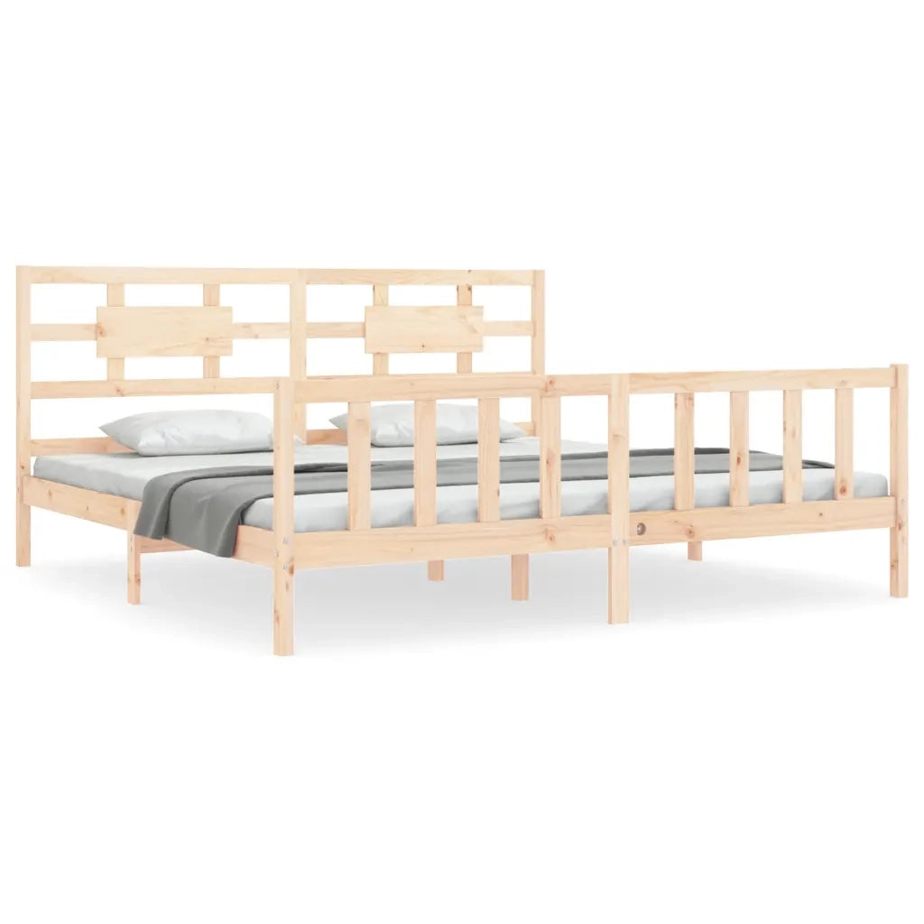 Giroletto senza Materasso-Struttura Letto 200x200 cm in Legno Massello di Pino 375017