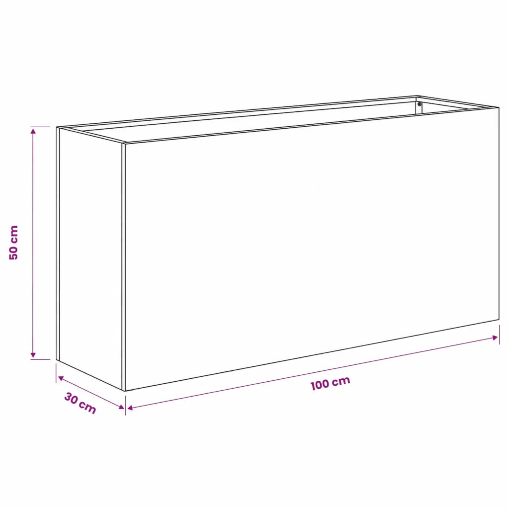 Vaso da giardino Nero 100 x 30 x 50 cm 8005624
