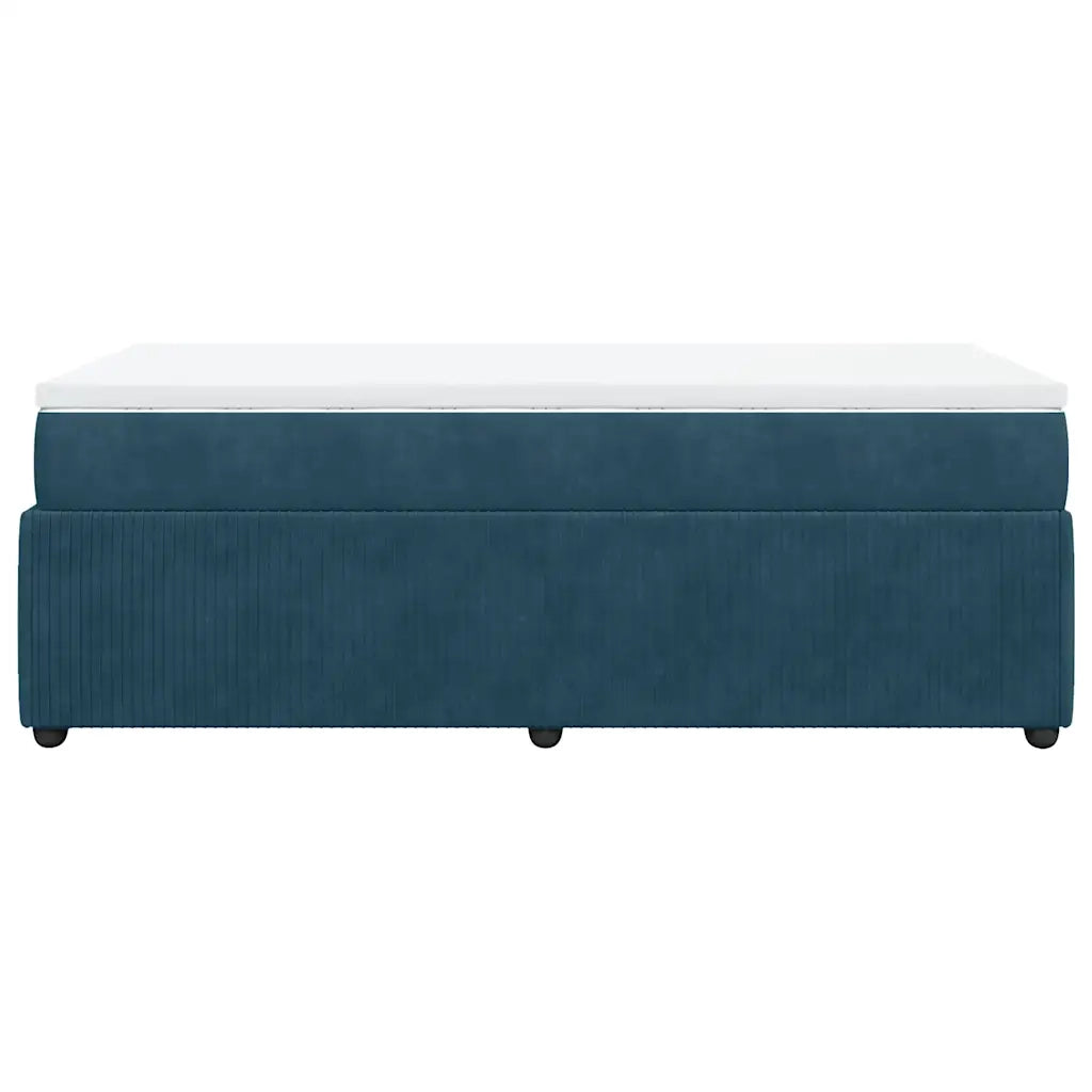 vidaXL Giroletto a Molle con Materasso Blu Scuro 90x190 cm in Velluto