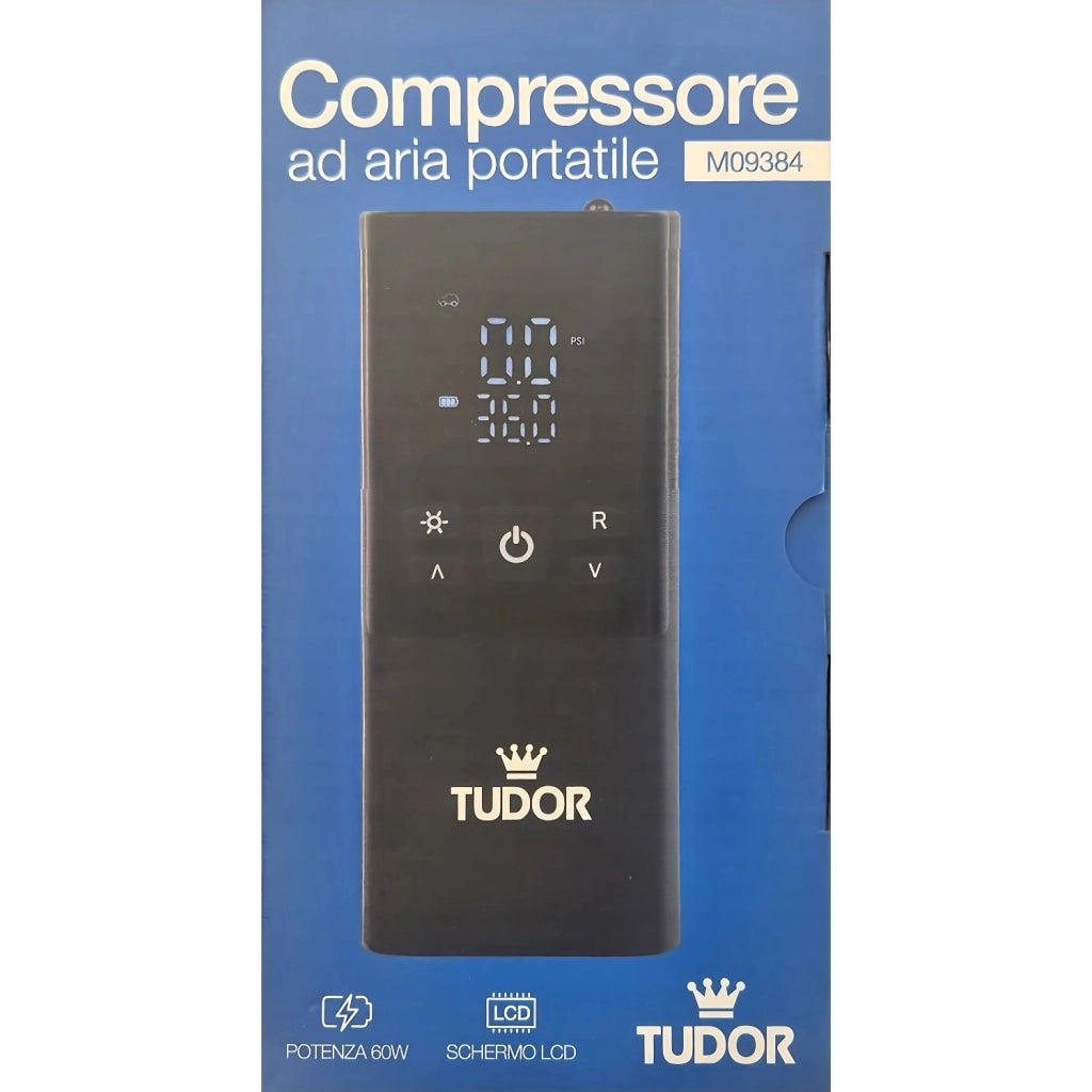 Compressore Portatile Gonfiatore con Sensore Pressione, Schermo LCD Digitale e Luce LED, Ecoprice®