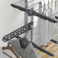 Stendino Verticale con 4 Ripiani Regolabili, in Acciaio e Plastica, 142x55x172 cm, Grigio e Argento