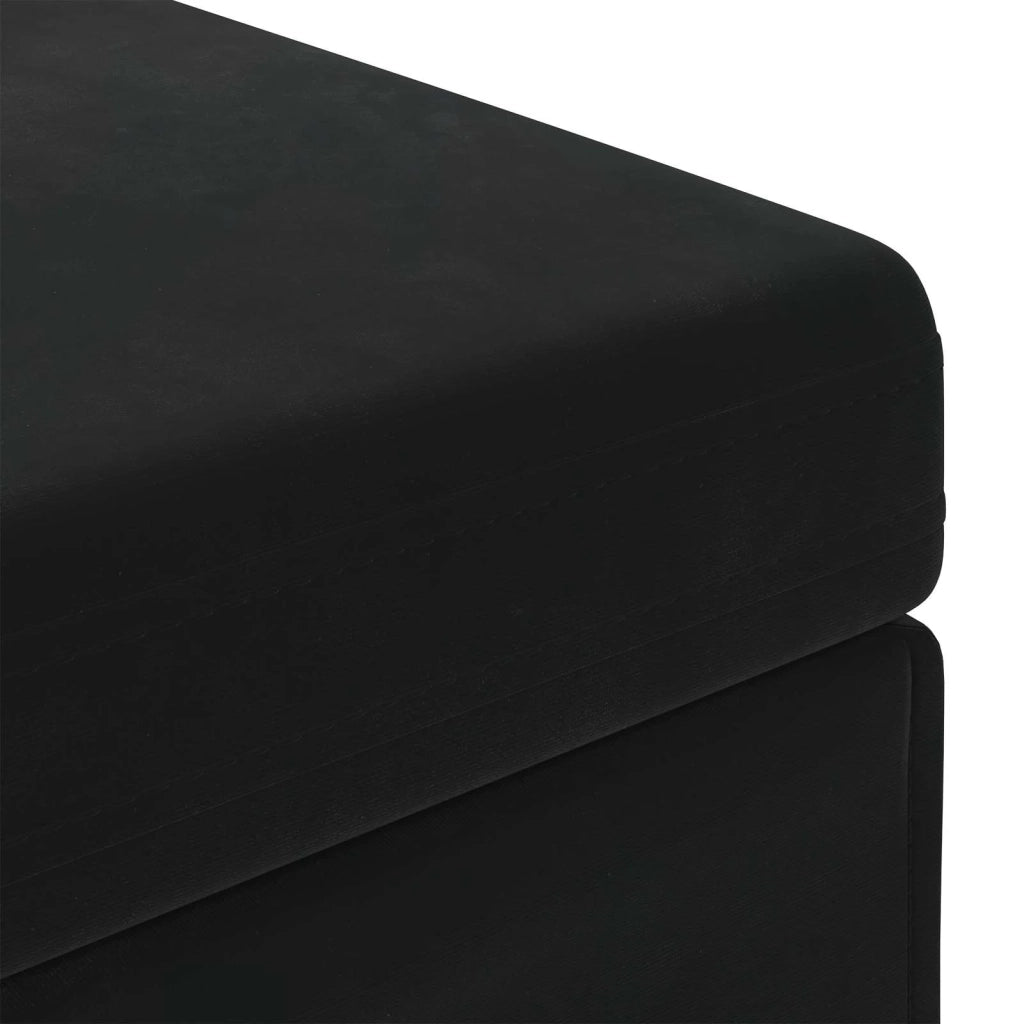 Pouf Nero 41 x 41 x 40 cm Velluto e Legno Ingegnerizzato 876754