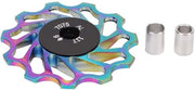 Derailleur posteriore a catena 11V - Lega alluminio - Supporti ceramici - Rullo guida ruota - Riduzione perdità catena - Disegno denti profondo - Ruota guida