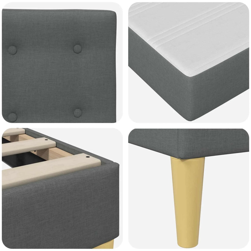 Struttura letto con materasso Grigio scuro 90 x 200 cm Tessuto