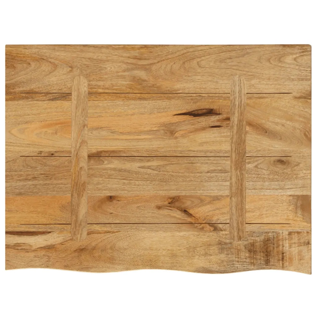 Piano Tavolo 80x60x3,8 cm Bordi Vivi Legno di Mango Grezzo 370404