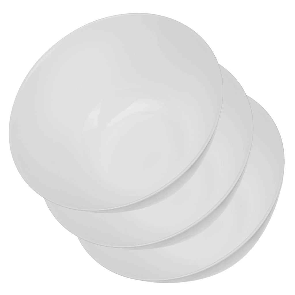 Set di 3 ciotole in vetro KADAX da 18 cm per insalata, zuppa e snack, colore bianco.