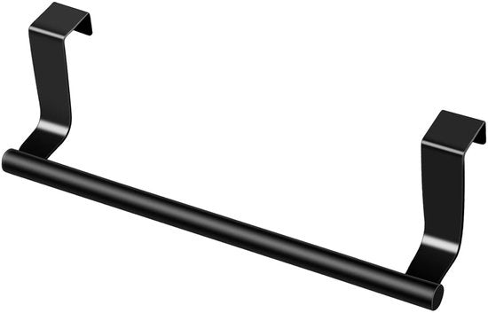 Sostegno asciugamano, sostegno asciugamano per la porta senza perforare, sostegno asciugamano pratica per la cucina e la bagno, sostegno asciugamano per appendere, sostegno asciugamano per la porta, sostegno asciugamano (23 cm) (nero)