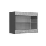 Vicco Mobile da cucina in vetro Calcestruzzo 80 cm