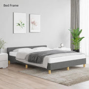 Bed Frame Without Mattress Dark Grey 140x200 Cm Fabric
