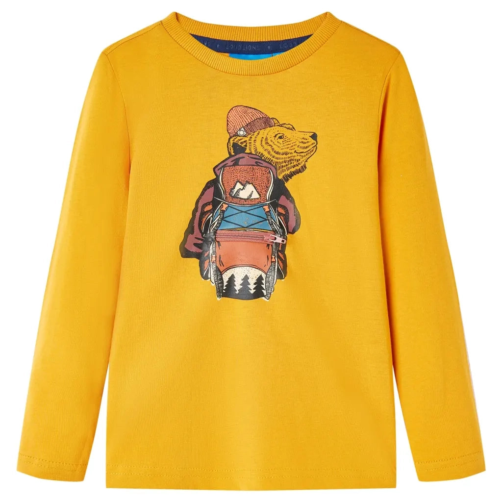 Maglietta da Bambina a Maniche Lunghe Ocra 128cod mxl 132247