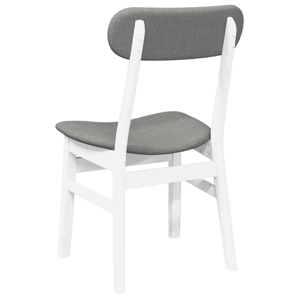 Sedie da Pranzo con Cuscini 2 pz Bianco Legno Massello di Hevea 4102439