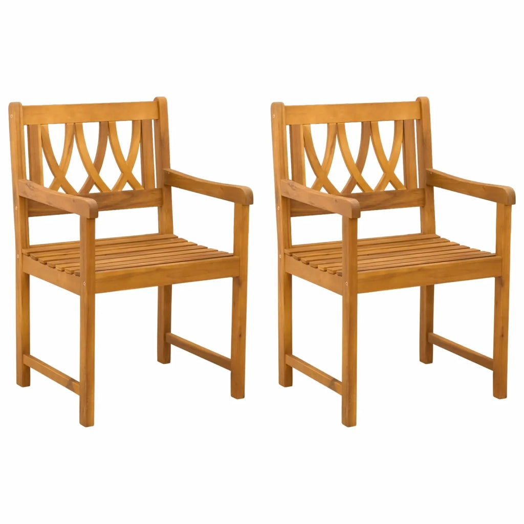 Sedie da giardino 2 pcs Naturale Legno di Acacia Massello