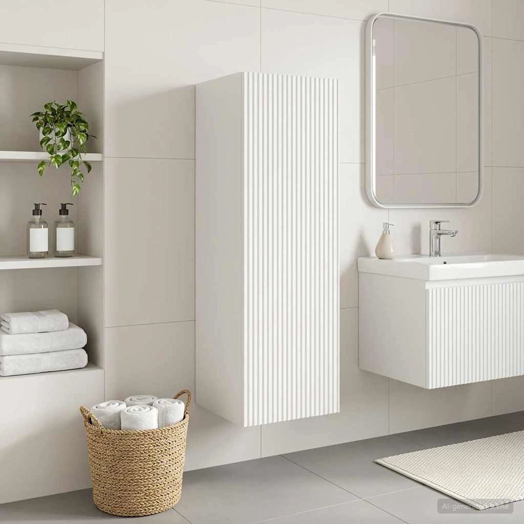 Mobiletto da Bagno a Muro Bianco 33 x 34,5 x 60 cm 890532