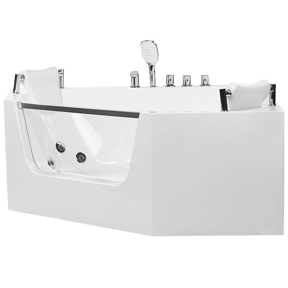 Vasca da bagno angolare in acrilico con funzione idromassaggio 1500 x 1500 mm con poggiatesta Design classico