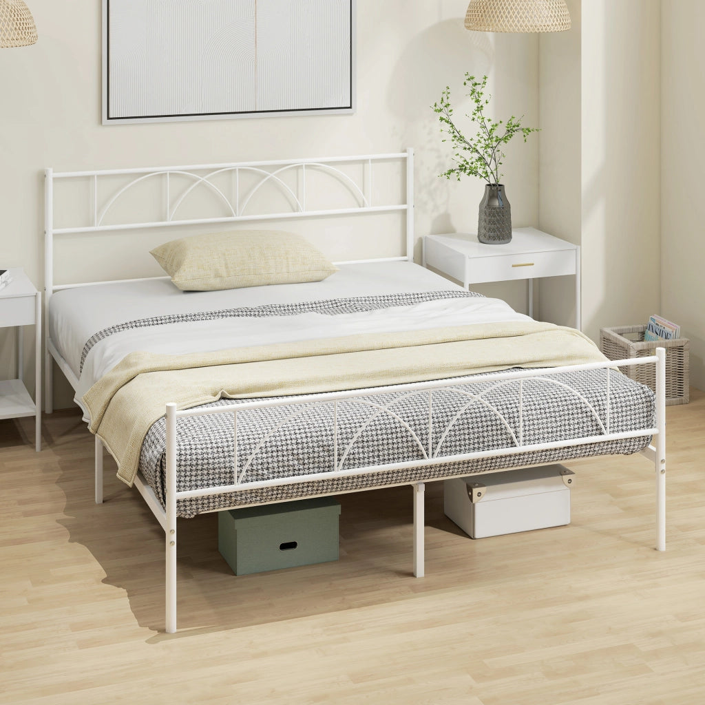 Letto Contenitore 160x200 cm ¨C Xylo ¨C Struttura in Metallo con Testiera e Rete a Doghe Nero