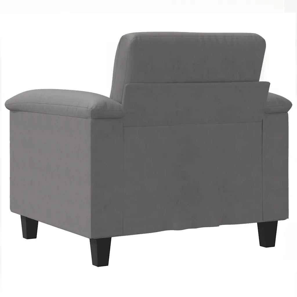 Poltrona-Divano Sedia-Poltroncina Grigio Scuro 60 cm in Tessuto Microfibra