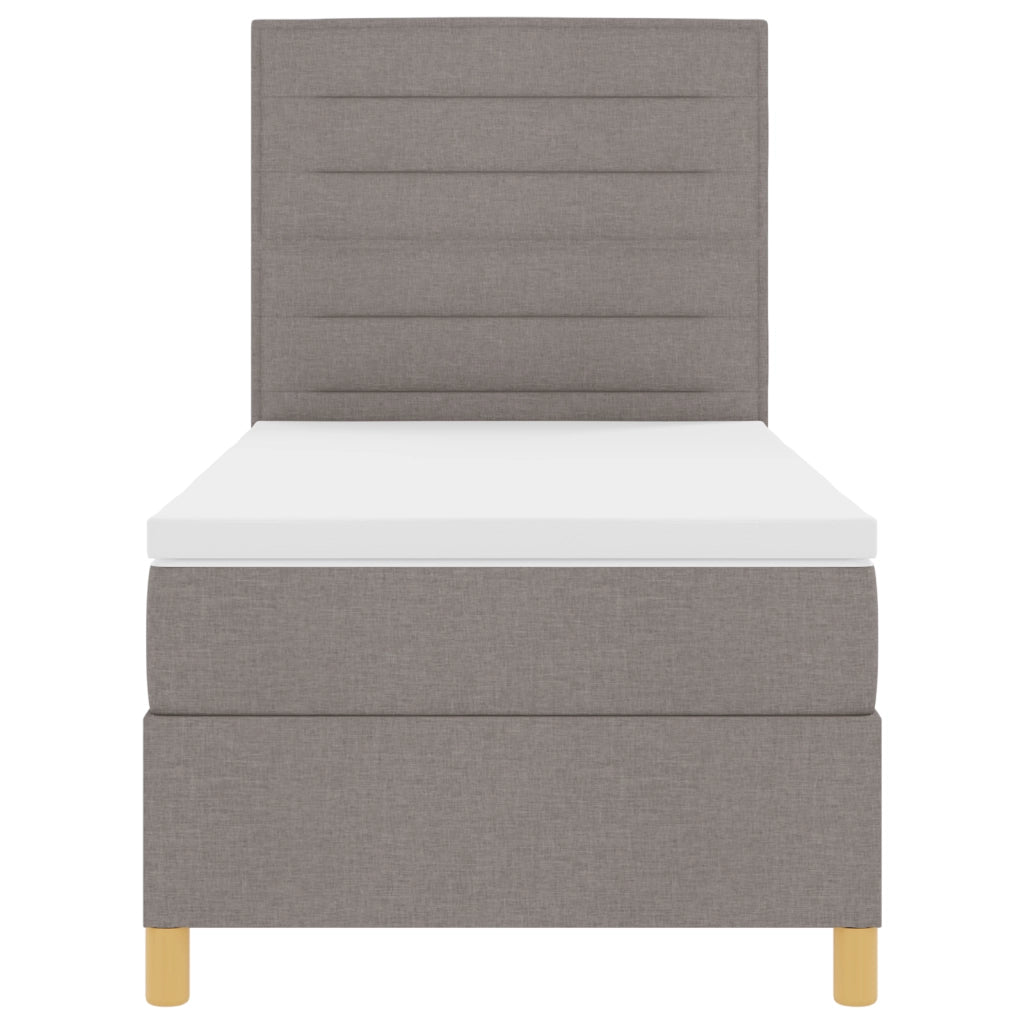 Letto a Molle con Materasso Tortora 100x200 cm Tessuto