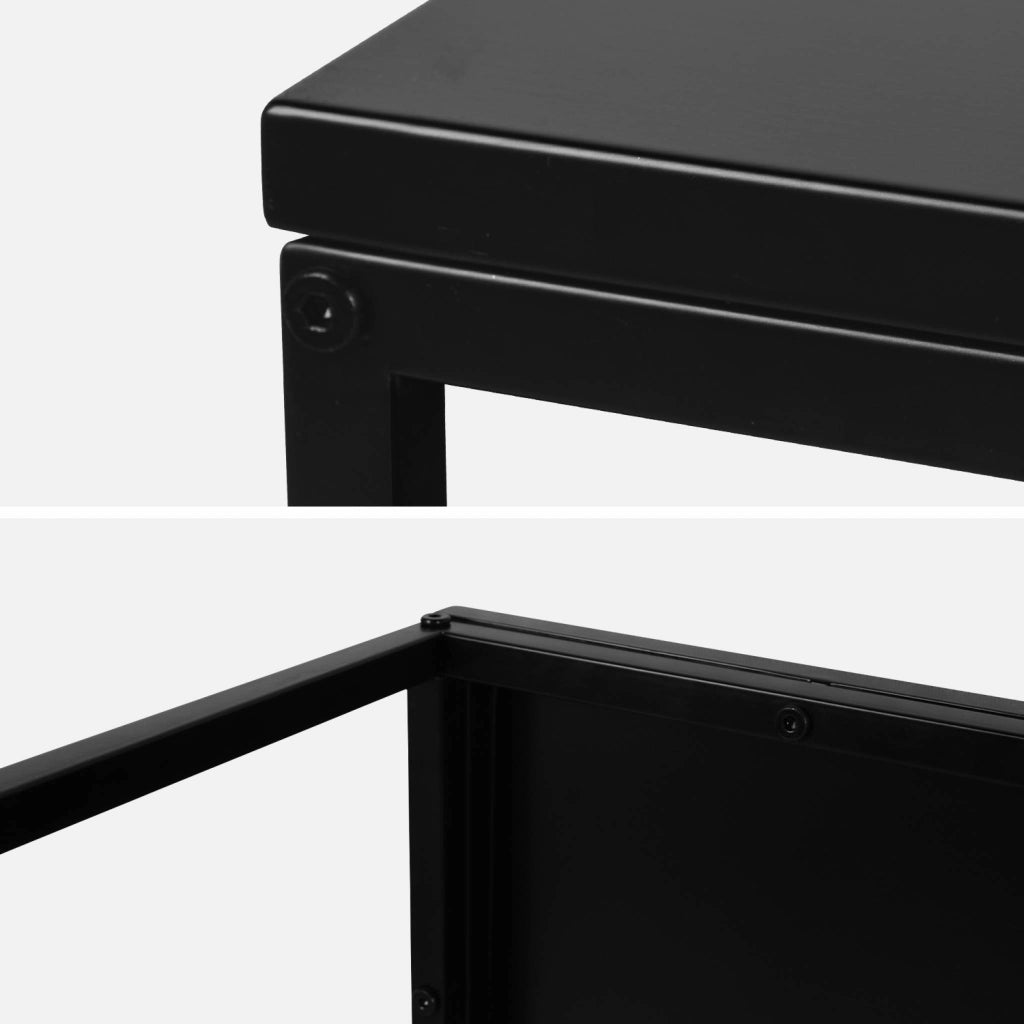 Tavolino basso in metallo nero, nero