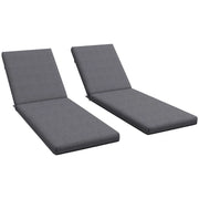 SET 2 CUSCINI PER SEDIE DA ESTERNO CON LACCI E 2 IMBOTTITURE, IN POLIESTERE E COTONE, 190.5X58.4X7 CM, GRIGIO