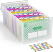 Map periferica con 26 riquadri - Estensione map A4 - Map per documenti con motivo a scacchi - Map accordabile per ufficio e scuola (verde)