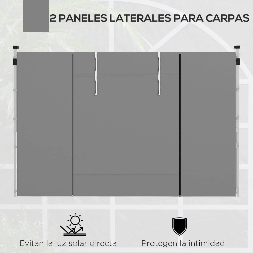 Pannelli Laterali per Gazebo 300x200 cm con Finestra e Porta ¨C zephmum ¨C Grigio
