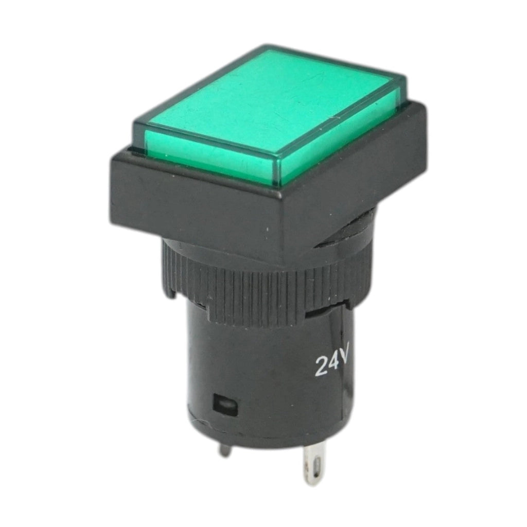Indicatore di segnale industriale LED verde 24V Ø 16mm quadrato Breckner Germany