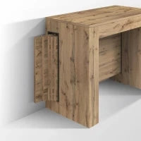 PAZZO DESIGN Tavolo Consolle Allungabile con porta prolunghe, Rovere Rustico, Made in Italy, da 45 a 300 cm